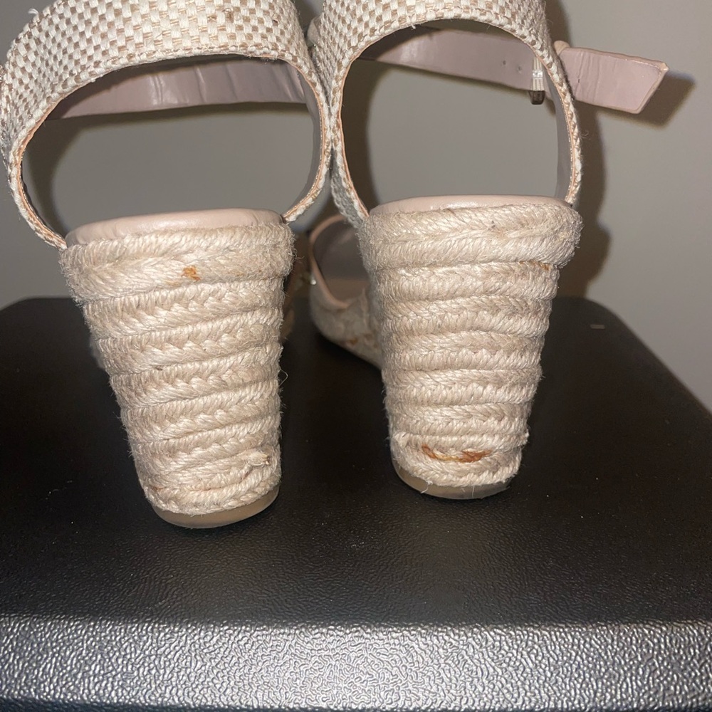 Marc Fisher Beige Studded Wedge Sandals - Picture 2 of 5